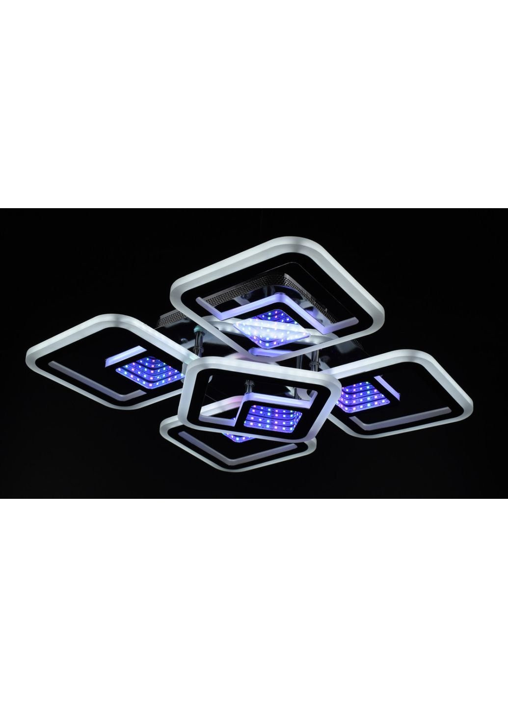 Люстра потолочная LED с пультом A2720/4+1S-3D-ch Хром 10х40х40 см. Sunnysky (253527894)