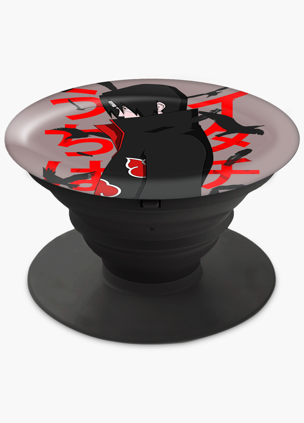 Попсокет (Popsockets) держатель для смартфона Итачи Учиха (Itachi Uchiha) (8754-2817) Черный MobiPrint (221548639)