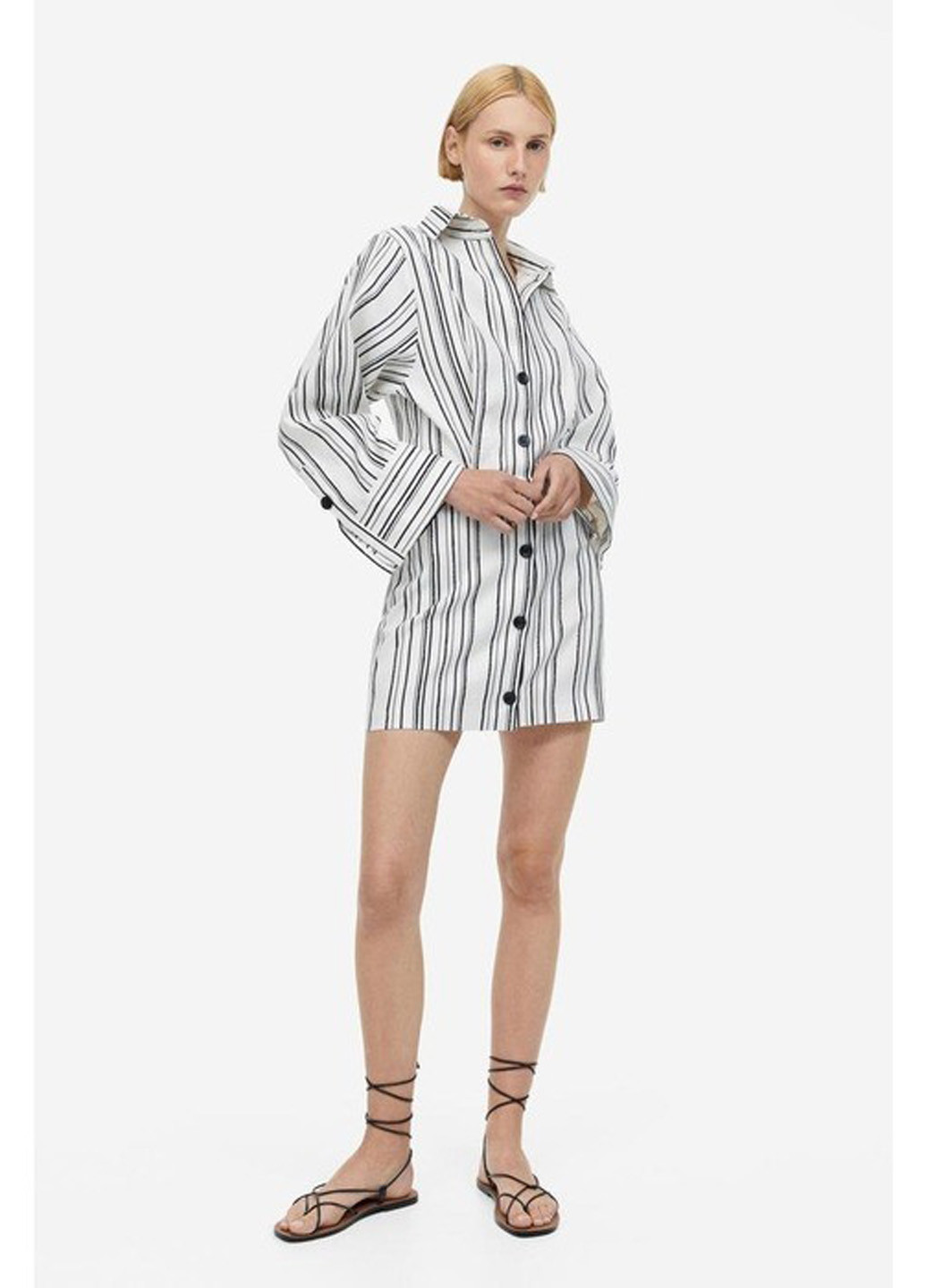 Білий кежуал сукня сукня-сорочка H&M в смужку