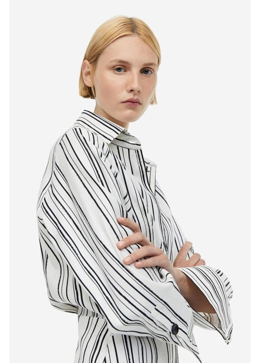 Білий кежуал сукня сукня-сорочка H&M в смужку