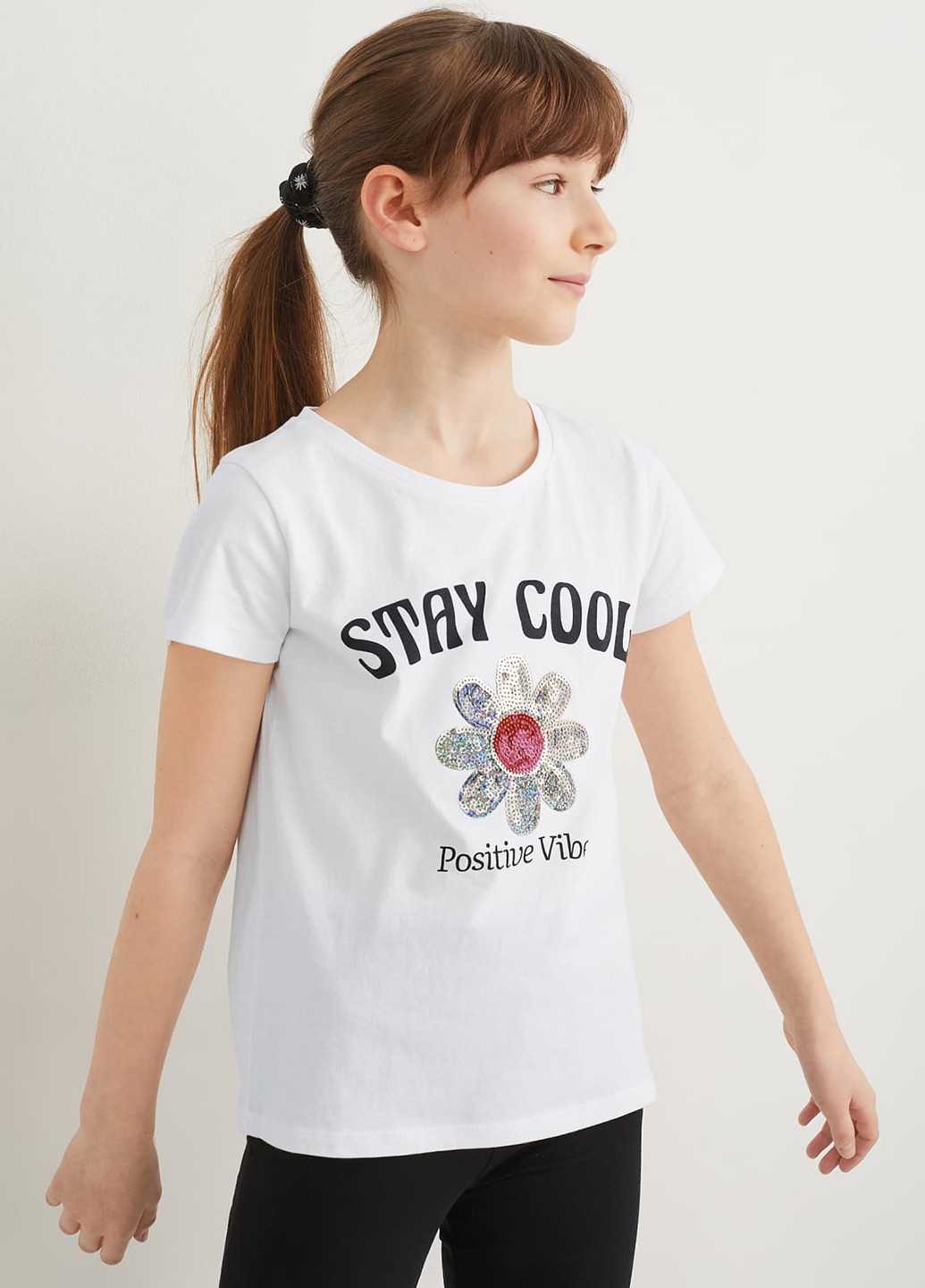 Белый летний комплект (футболка, резинка) C&A