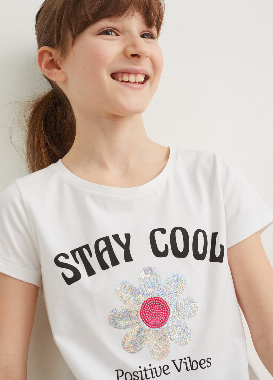 Белый летний комплект (футболка, резинка) C&A