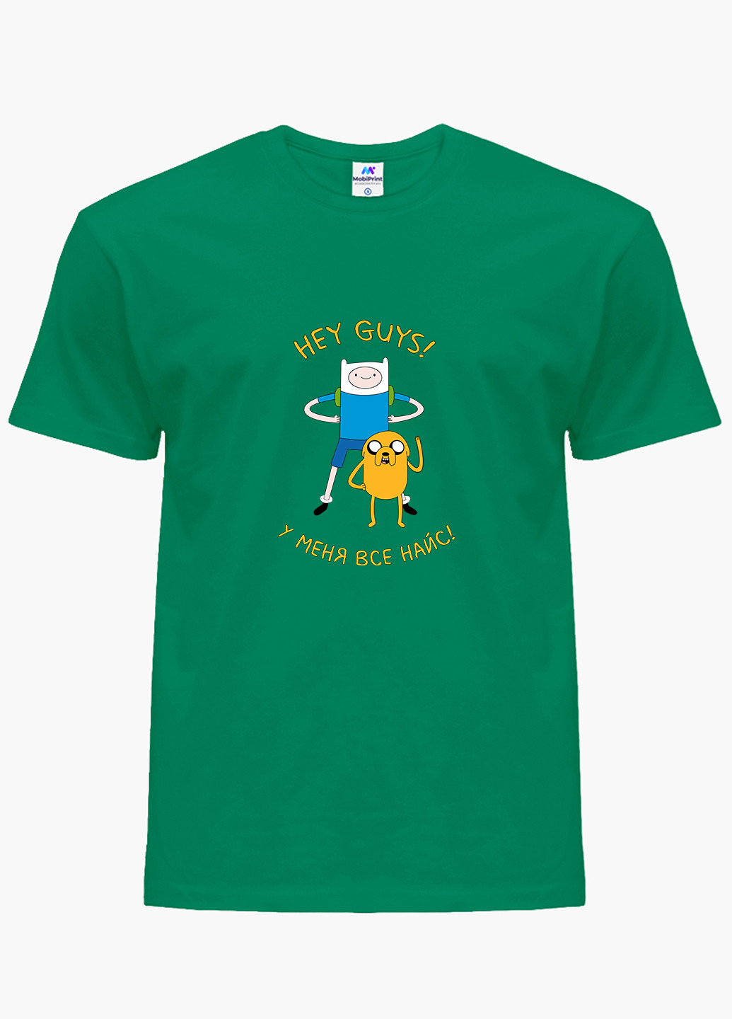 Зелена демісезонна футболка дитяча фінн і джейк пес час пригод (adventure time) (9224-1579) MobiPrint
