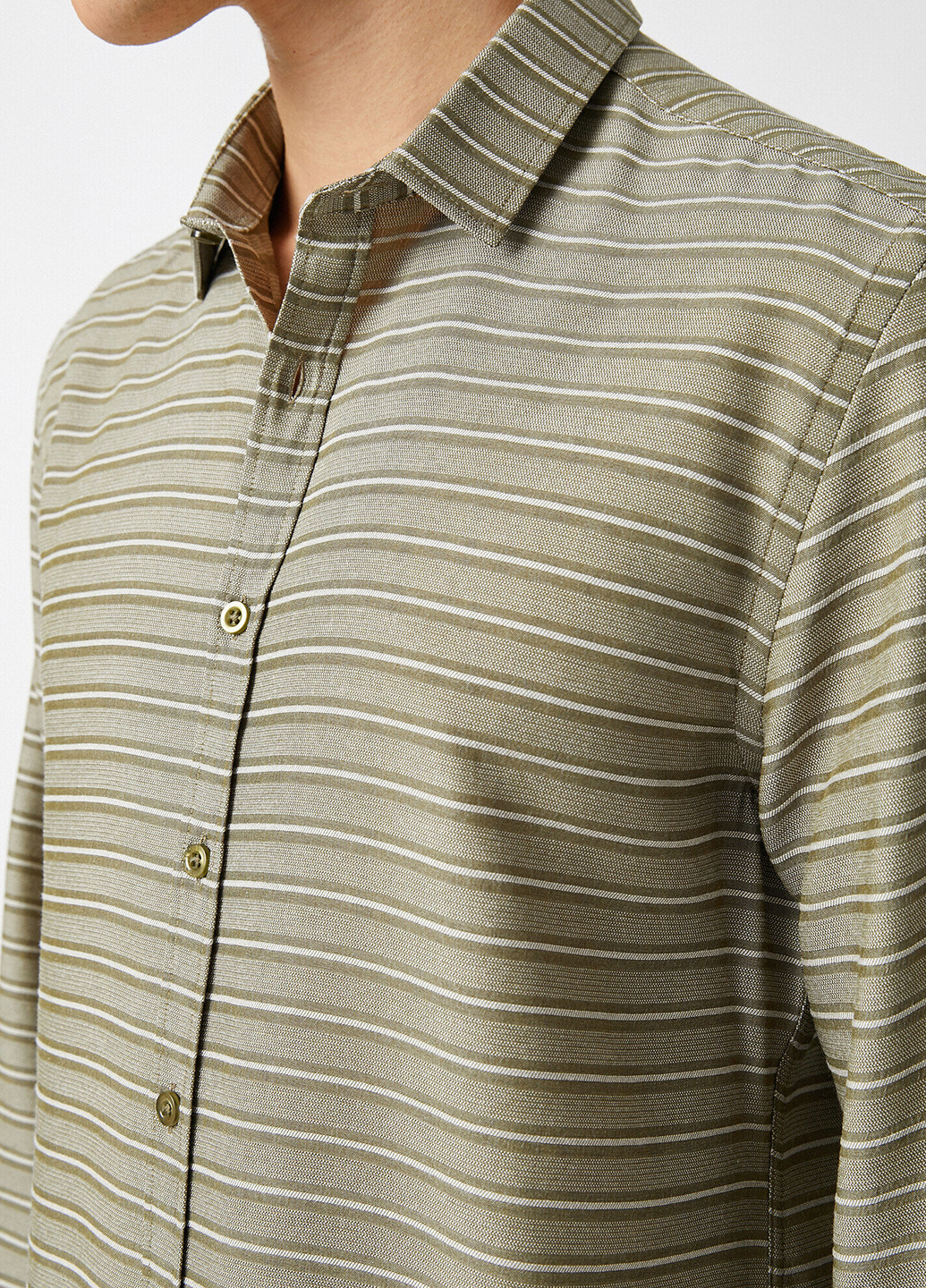 Оливковковая (хаки) кэжуал рубашка KOTON