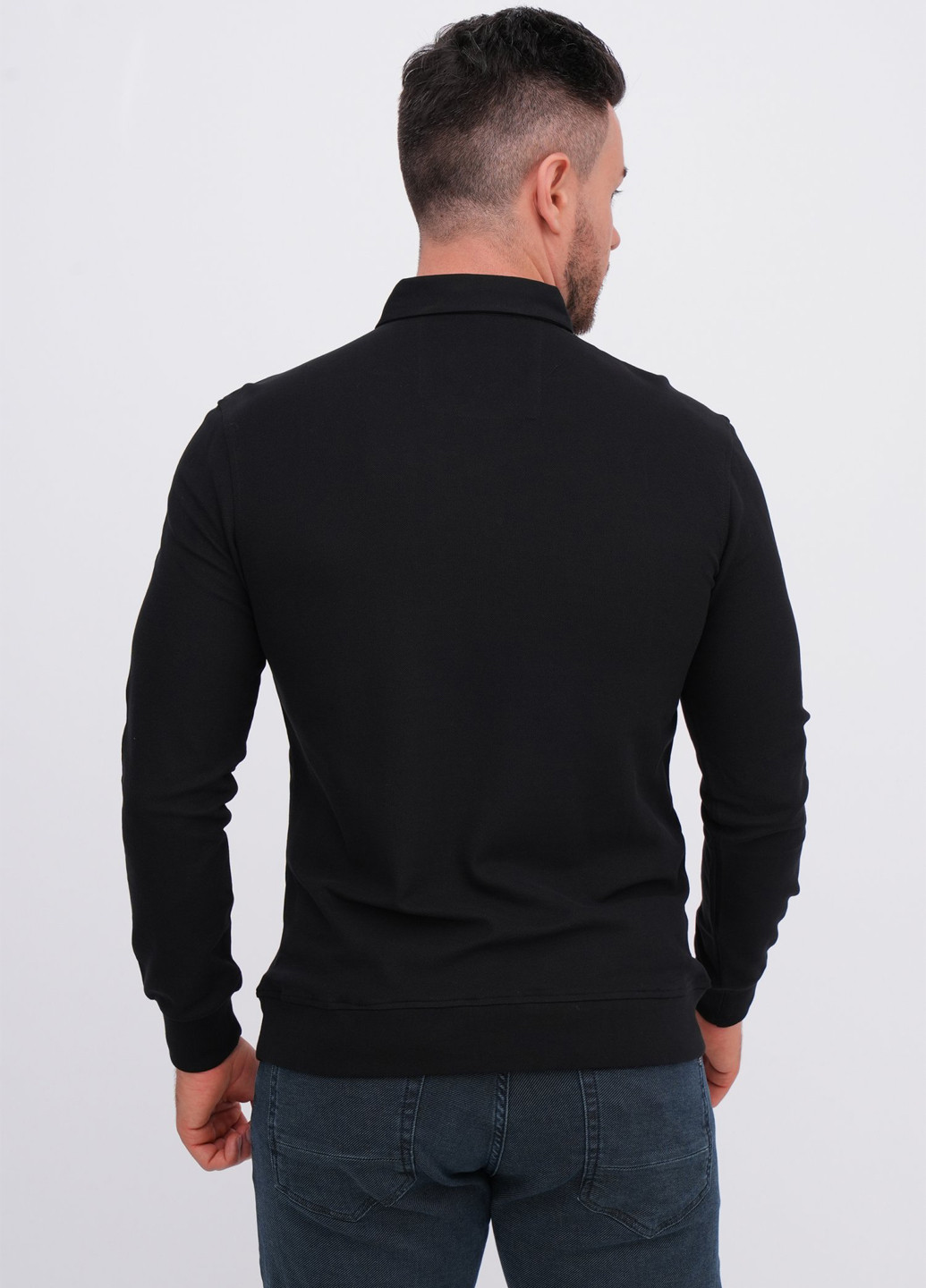 Черная футболка-поло для мужчин K.O.R однотонная