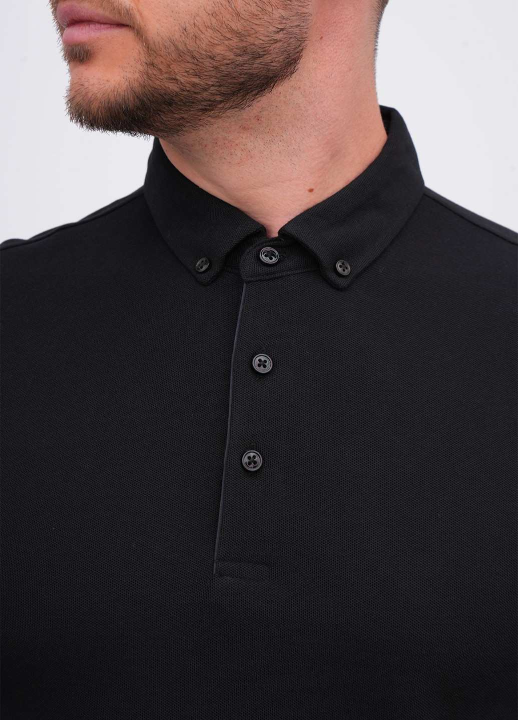 Черная футболка-поло для мужчин K.O.R однотонная