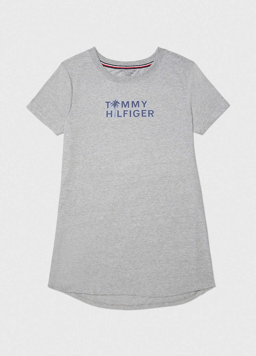 Серое домашнее платье платье-футболка Tommy Hilfiger с надписью
