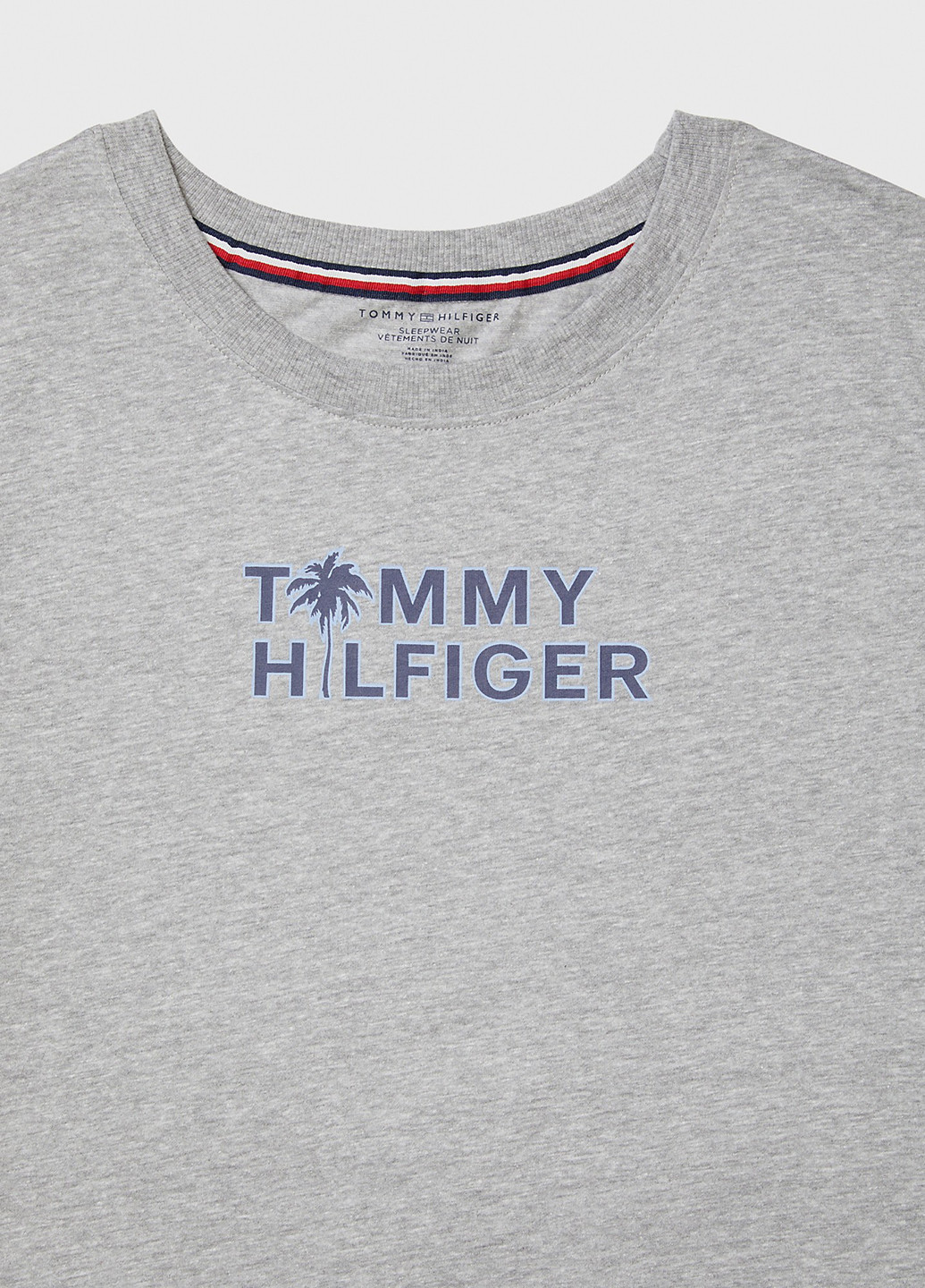 Серое домашнее платье платье-футболка Tommy Hilfiger с надписью