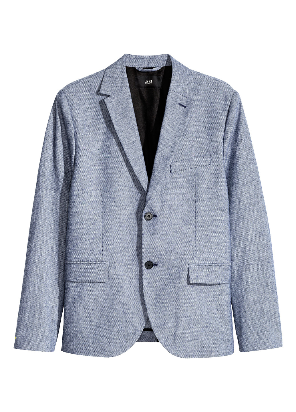 Пиджак H&M с длинным рукавом светло-голубой деловой