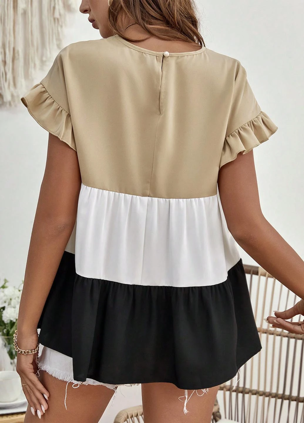 Комбінована блуза для вагітних SHEIN