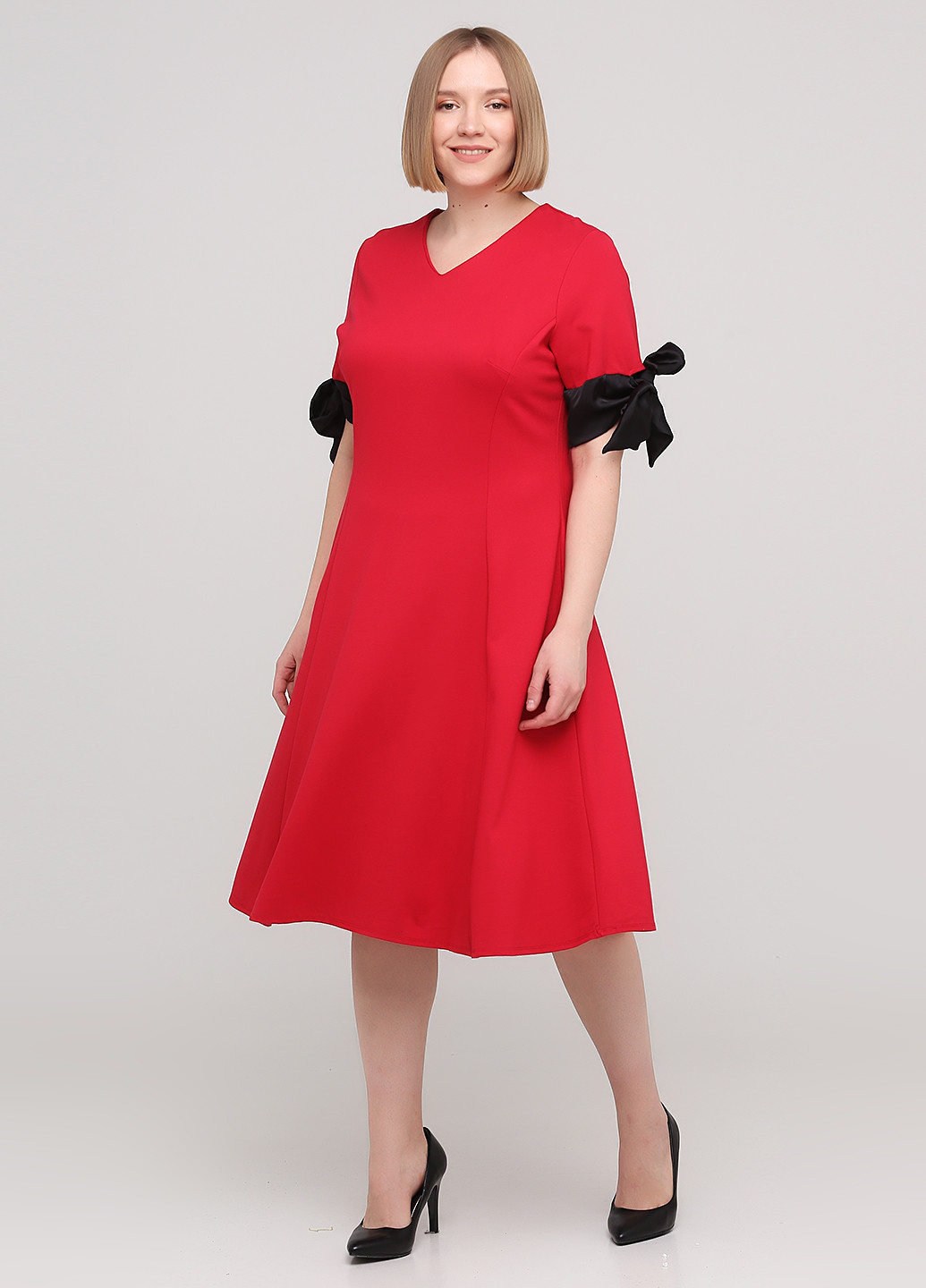 Червона кежуал плаття, сукня Signature однотонна