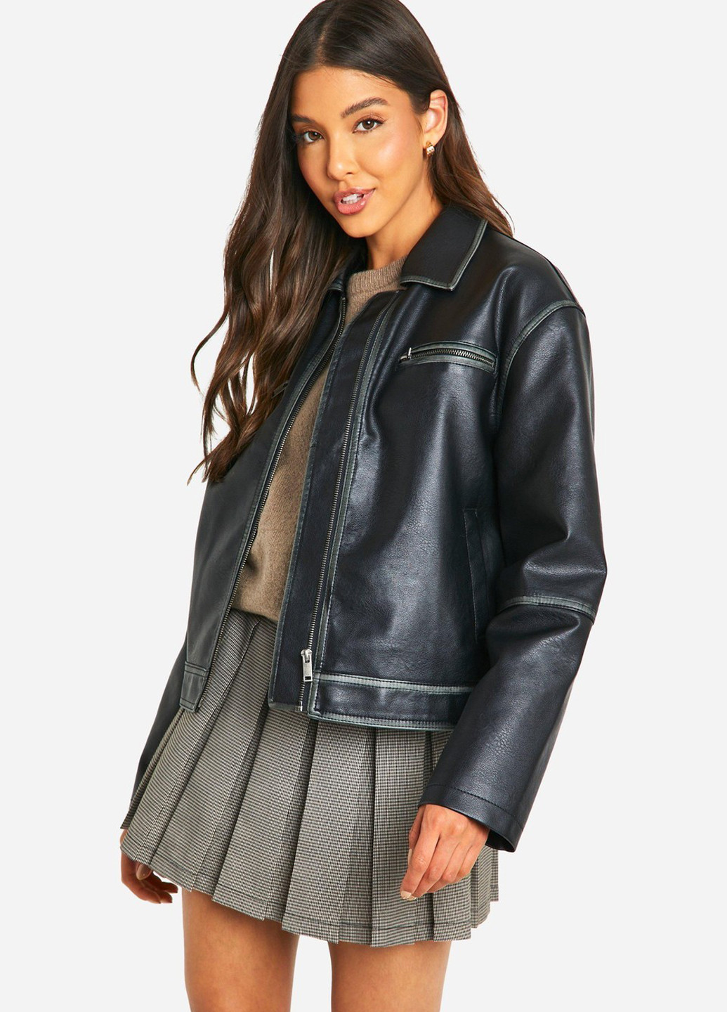 Черная демисезонная куртка Boohoo