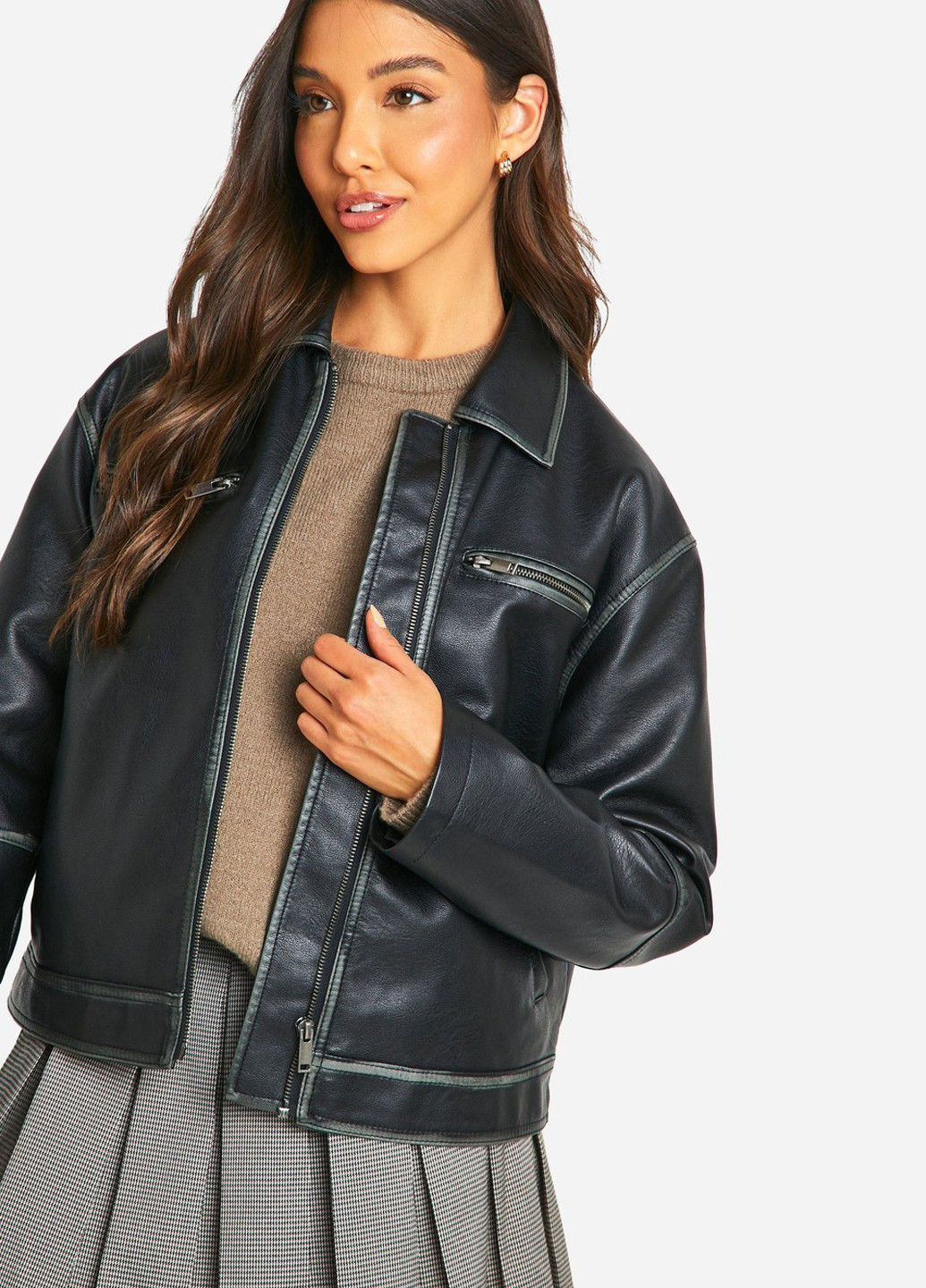 Черная демисезонная куртка Boohoo