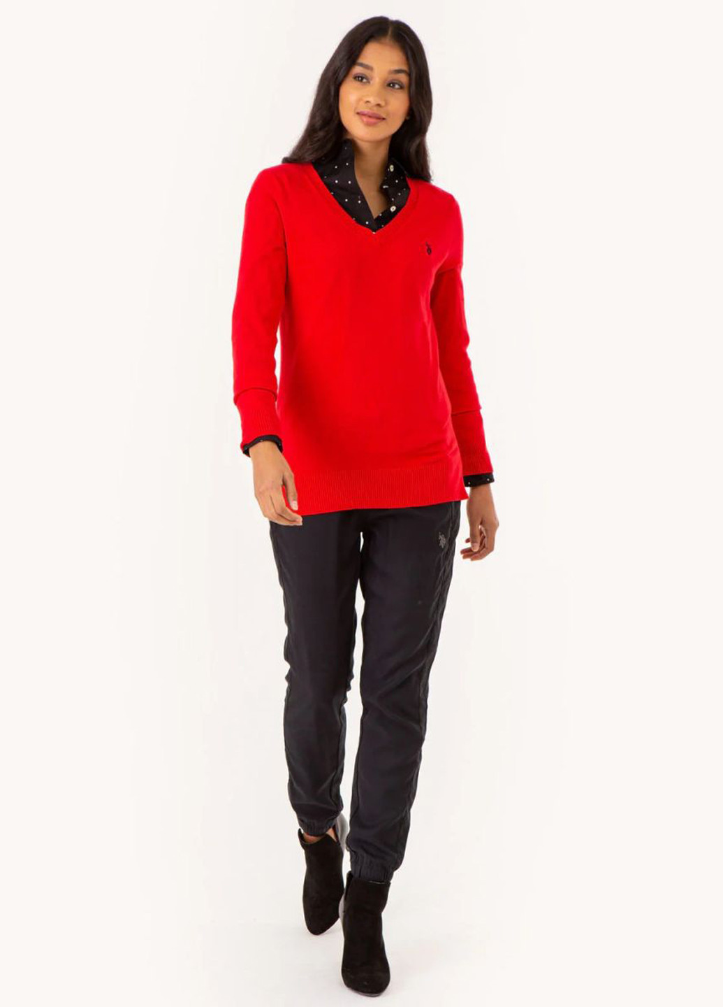 Красный демисезонный пуловер пуловер U.S. Polo Assn.