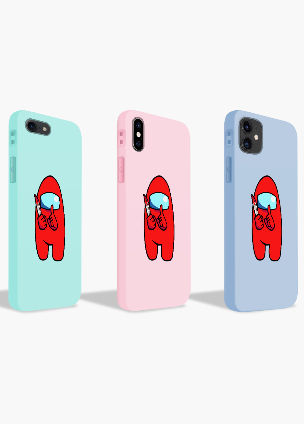 Чехол силиконовый Apple Iphone X Амонг Ас Красный (Among Us Red) (6129-2417) MobiPrint (219566596)