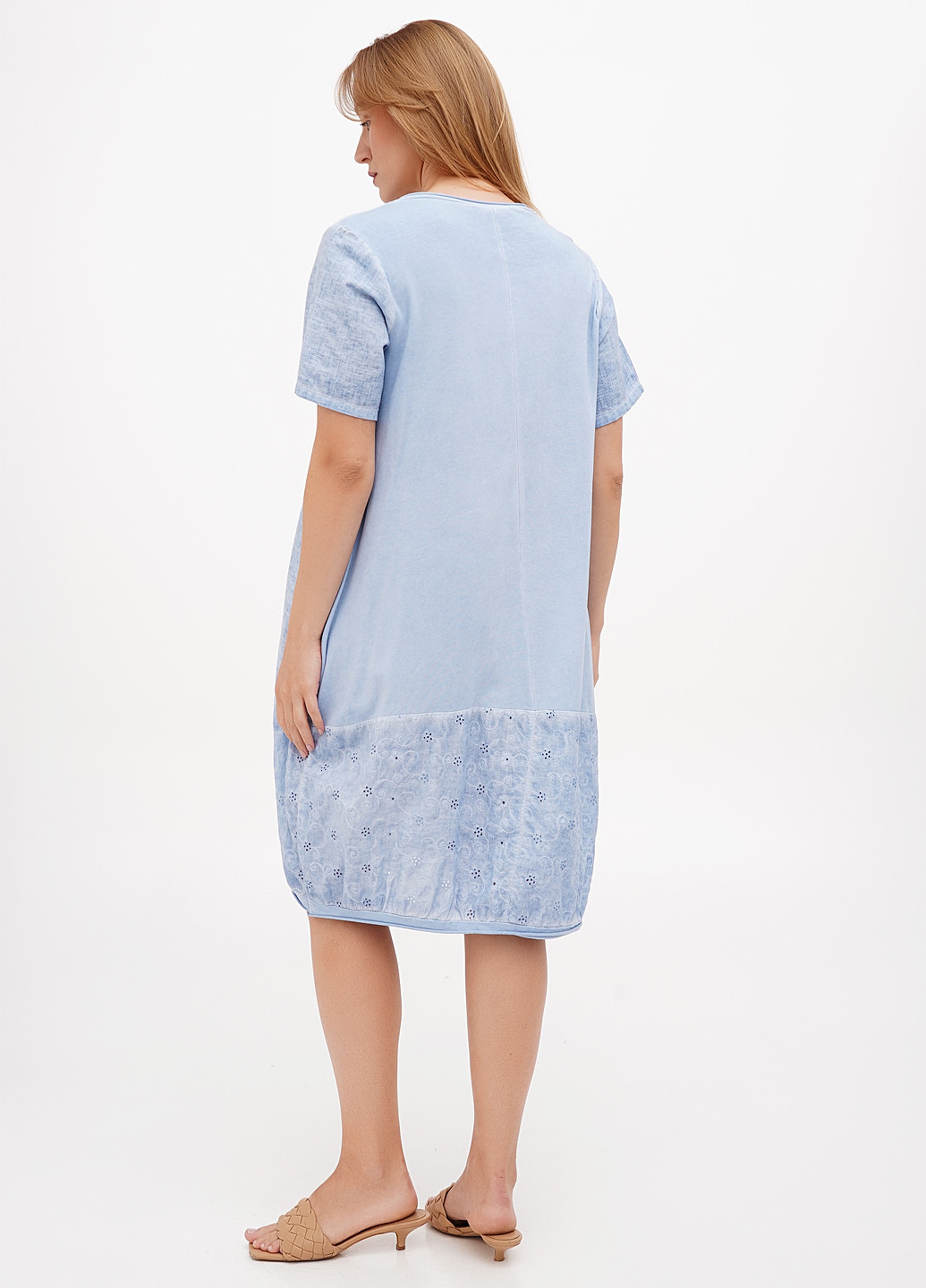 Голубое кэжуал платье баллон, оверсайз Made in Italy персонажи