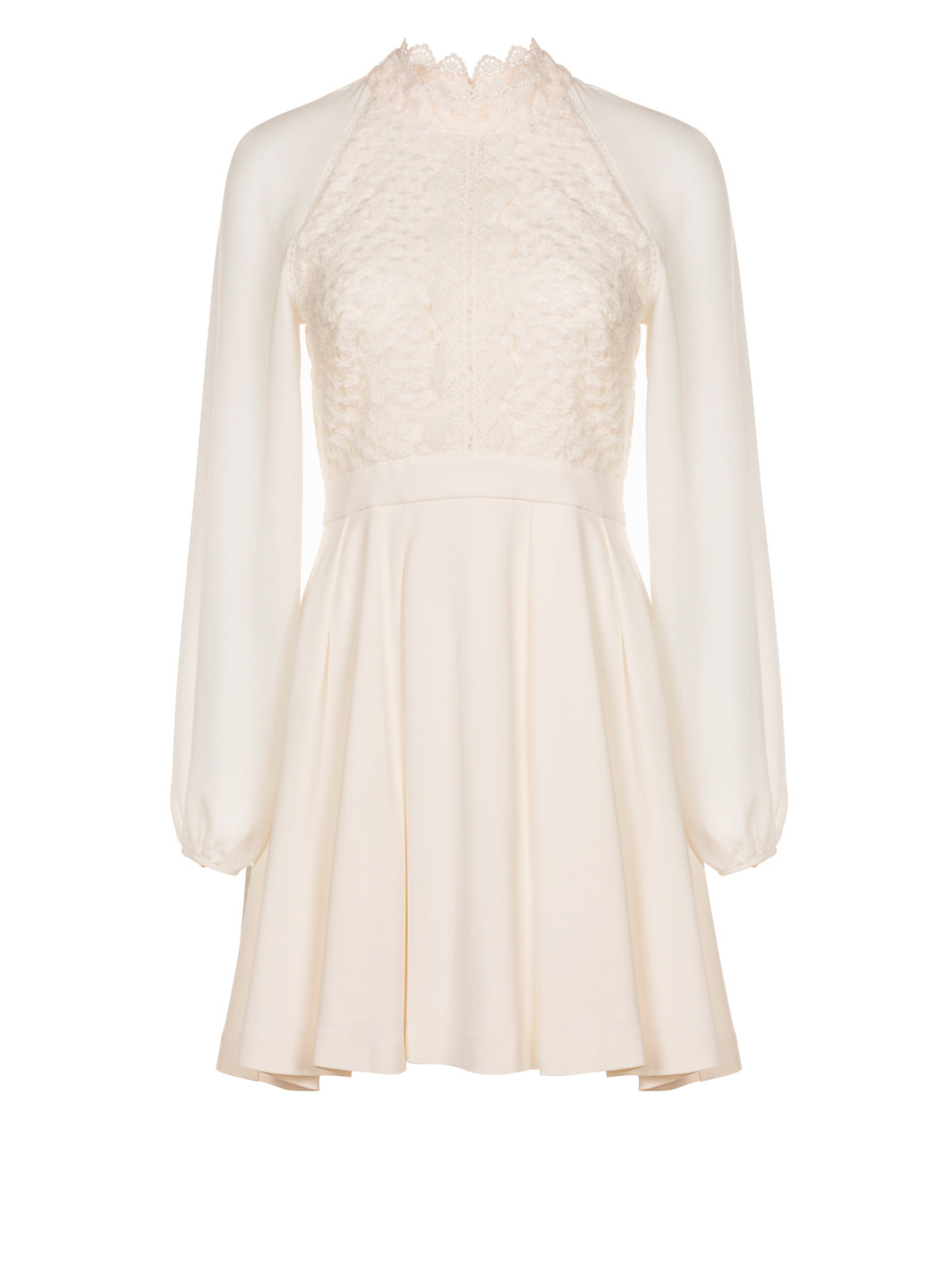 Молочна святковий міні сукня з шифоновими рукавами бебі долл, з пишною спідницею Stevie May однотонна