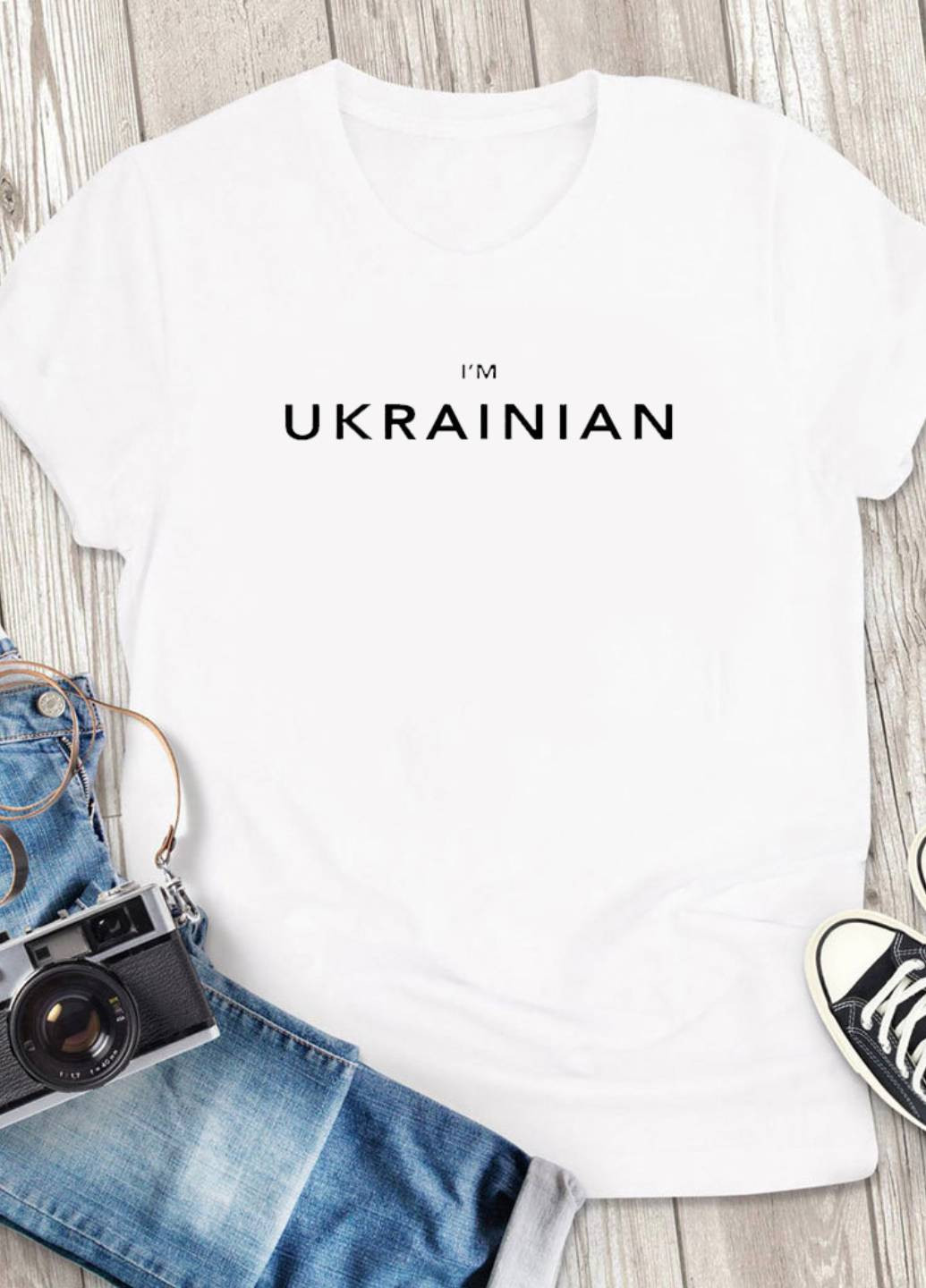Біла футболка чоловіча біла i am ukrainian Love&Live