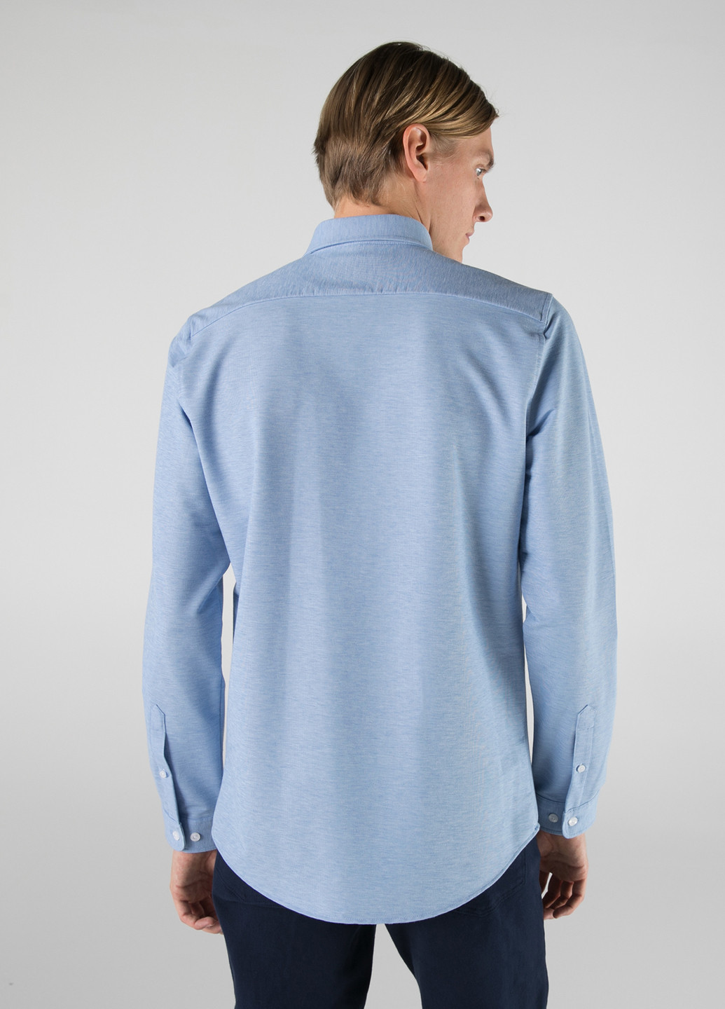 Голубой кэжуал рубашка меланж Lacoste