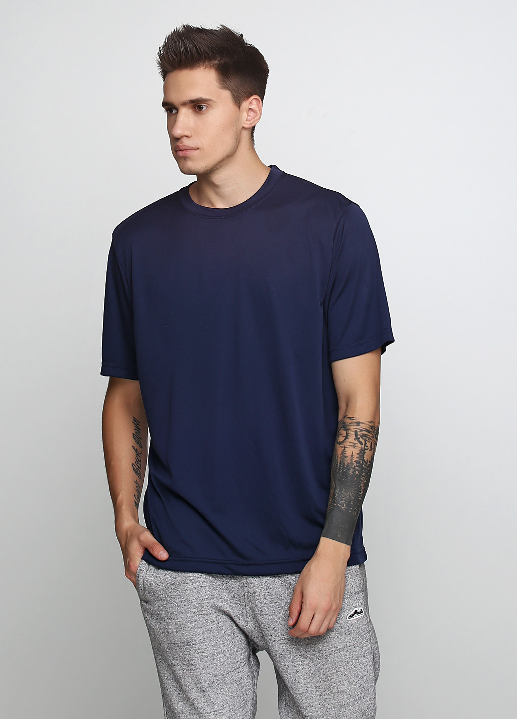 Темно-синя футболка з коротким рукавом SPORT TEK