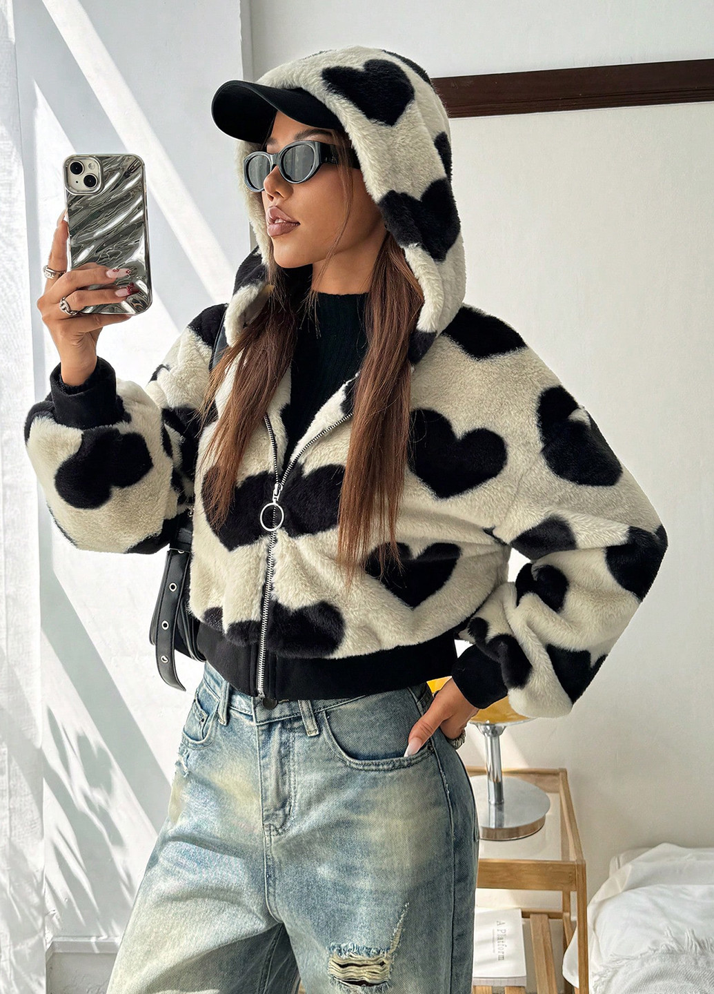 Кремова зимня куртка SHEIN