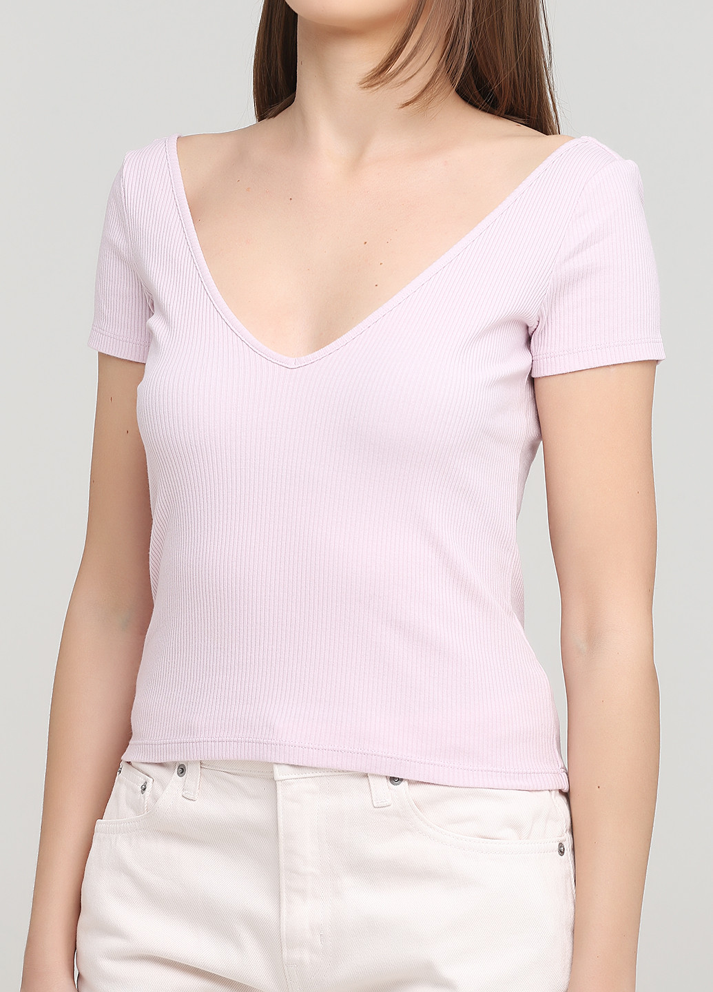 Розово-лиловая летняя футболка Monki