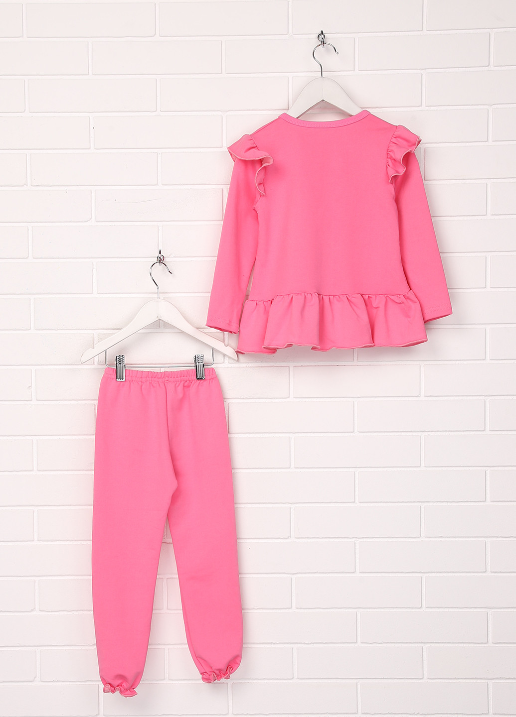 Рожевий демісезонний костюм (світшот, брюки) брючний Mini Moda