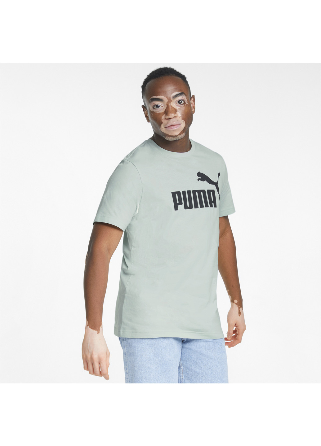 Синяя футболка essentials logo men's tee Puma