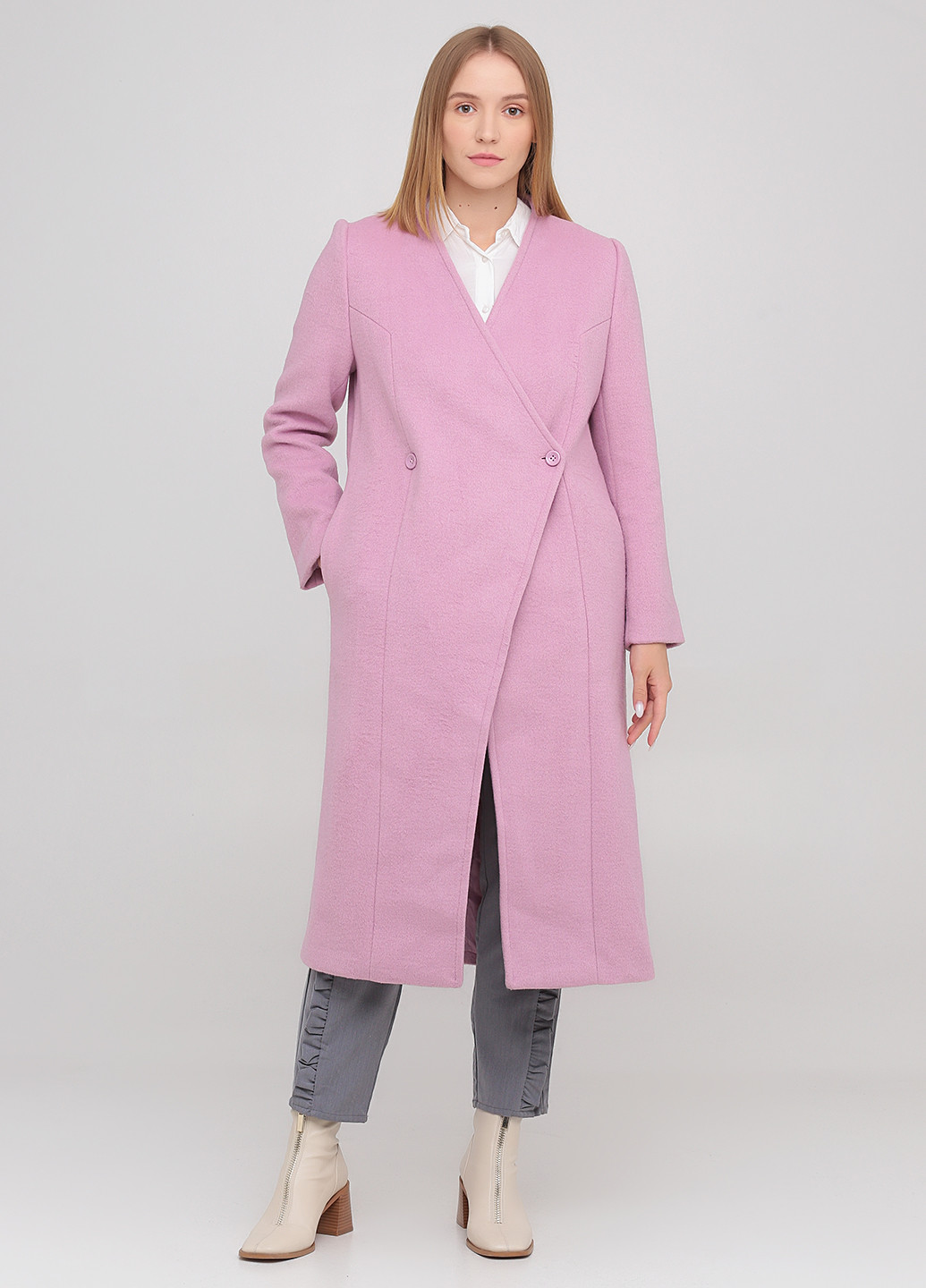 Рожево-лілове демісезонне Пальто двобортне Vero Moda