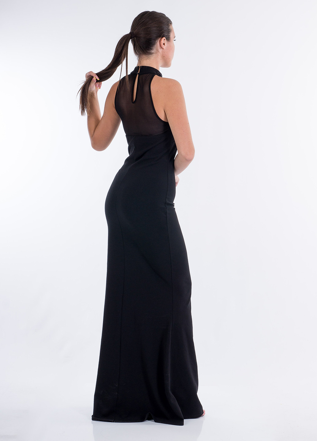 Чорна вечірня плаття, сукня годе Jessica Wright однотонна