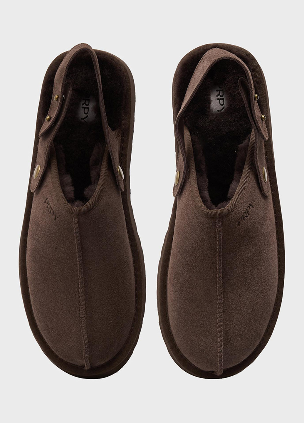 Коричневые сабо PRPY на платформе с тиснением, с логотипом