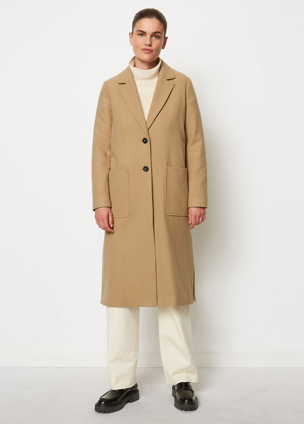 Бежевое демисезонное Пальто однобортное Marc O'Polo