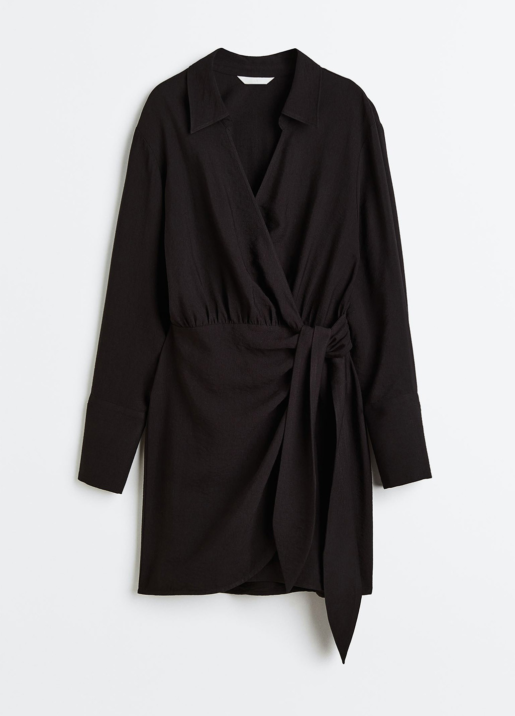 Чорна кежуал сукня на запах H&M однотонна