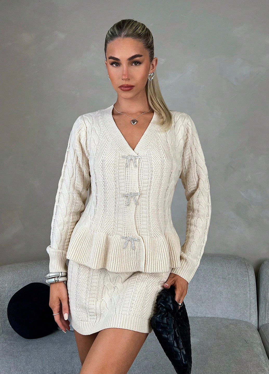 Костюм (кардиган, юбка) SHEIN (339507379)