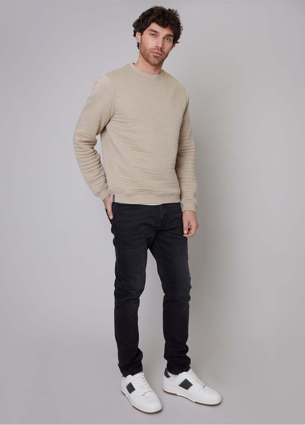 Бежевий світшот Threadbare однотонний без декору (360893371)