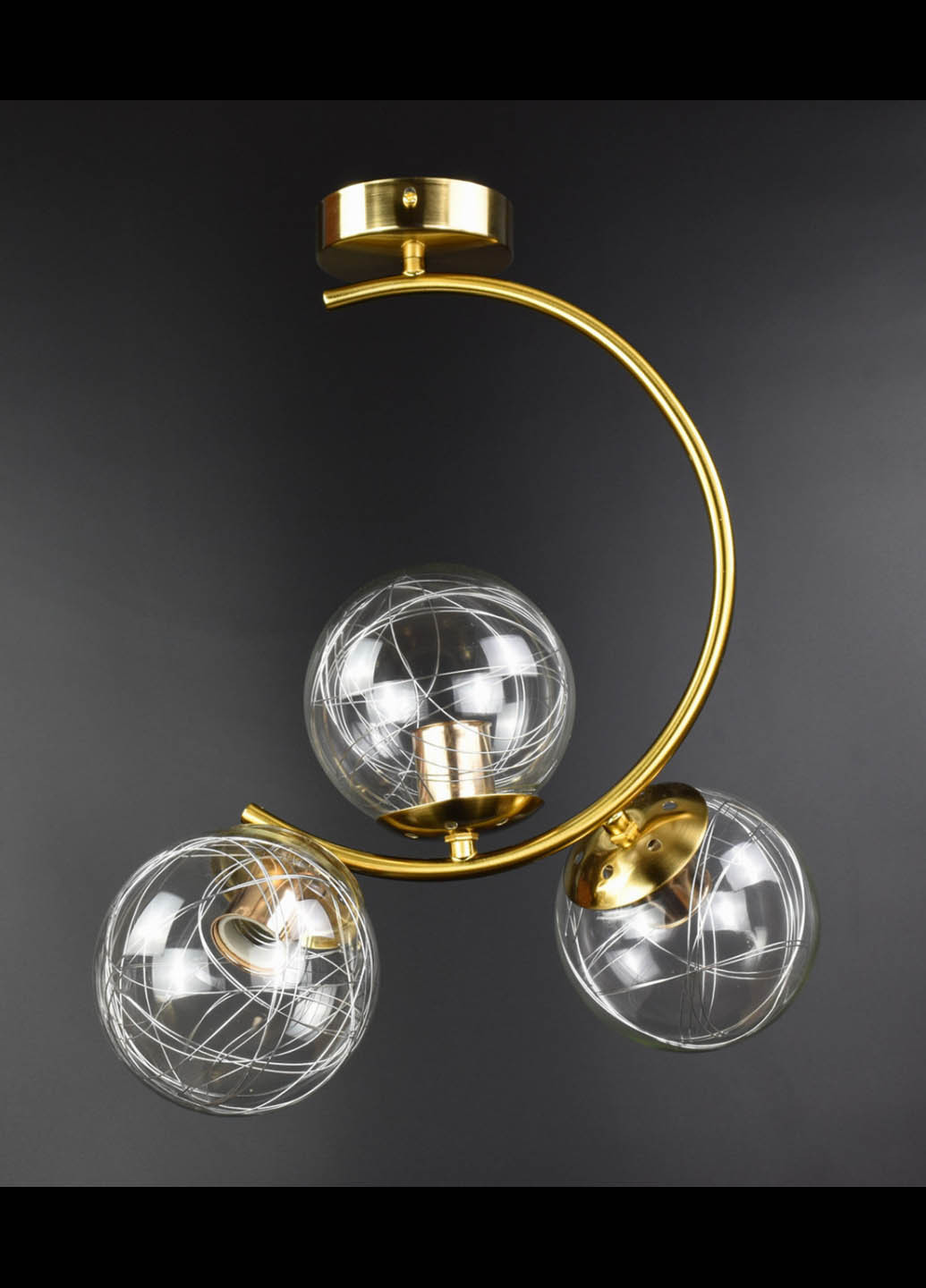 Люстра потолочная на 3 лампочки 068/3 Бронза 45х20х35 см. Handmade (234538138)