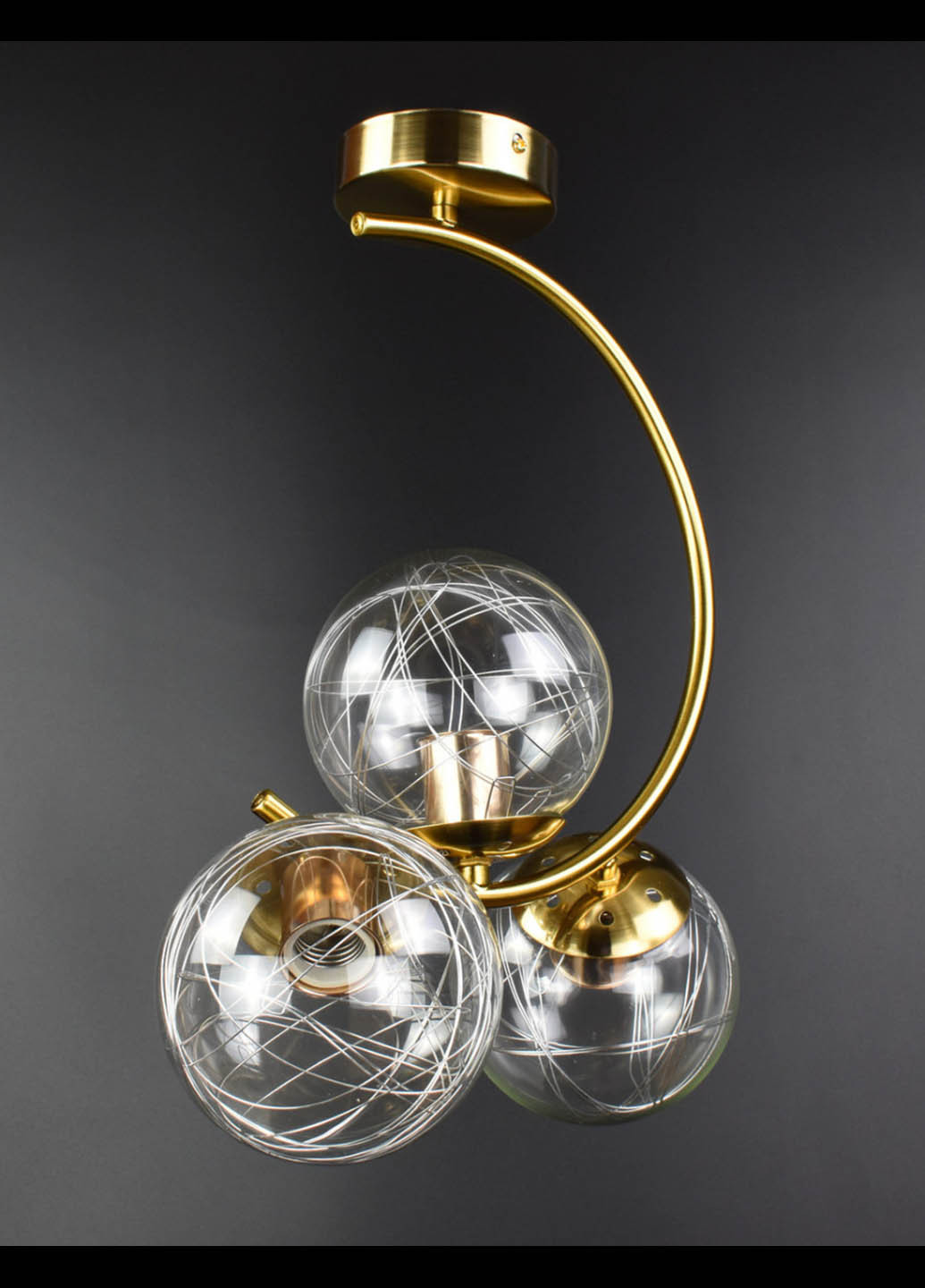 Люстра потолочная на 3 лампочки 068/3 Бронза 45х20х35 см. Handmade (234538138)