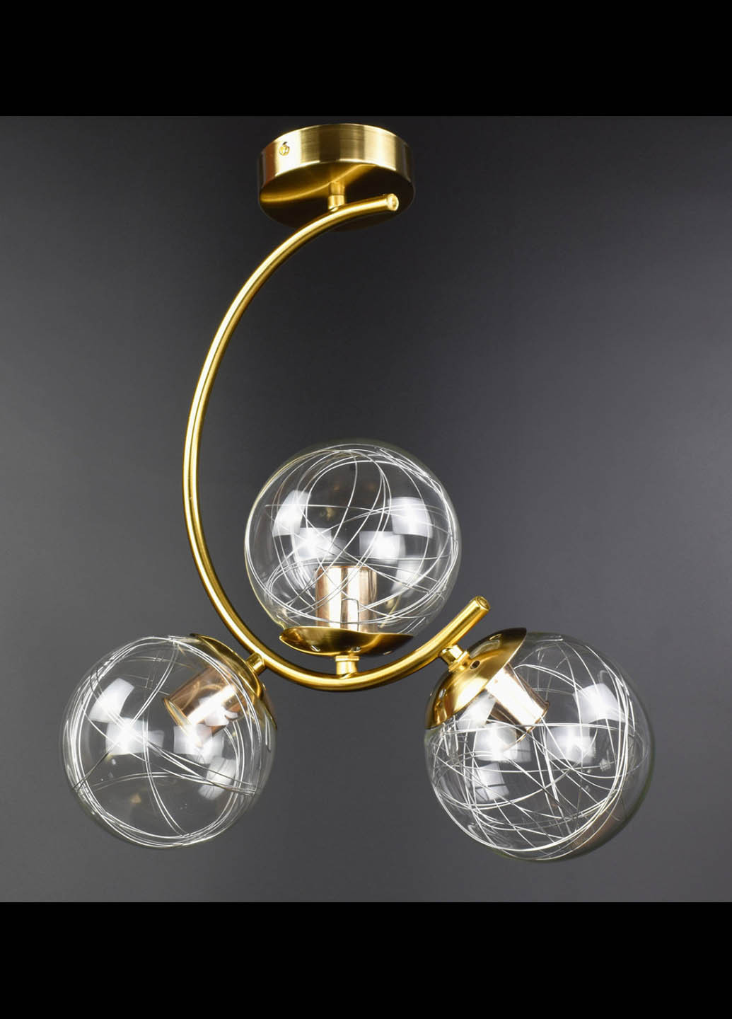 Люстра потолочная на 3 лампочки 068/3 Бронза 45х20х35 см. Handmade (234538138)