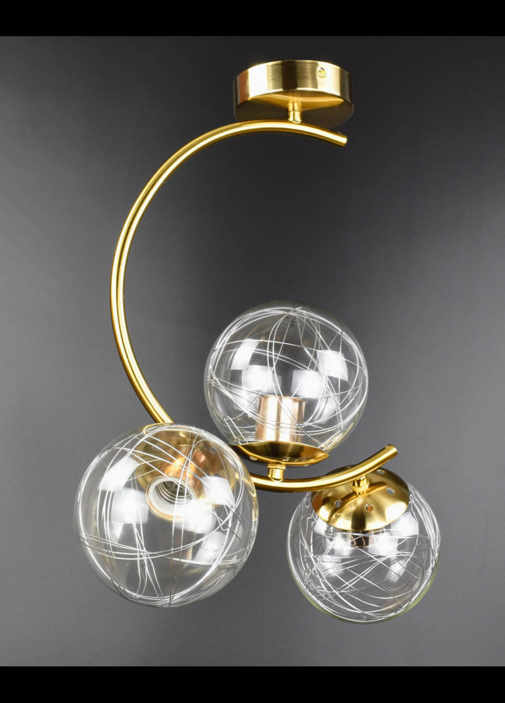 Люстра потолочная на 3 лампочки 068/3 Бронза 45х20х35 см. Handmade (234538138)