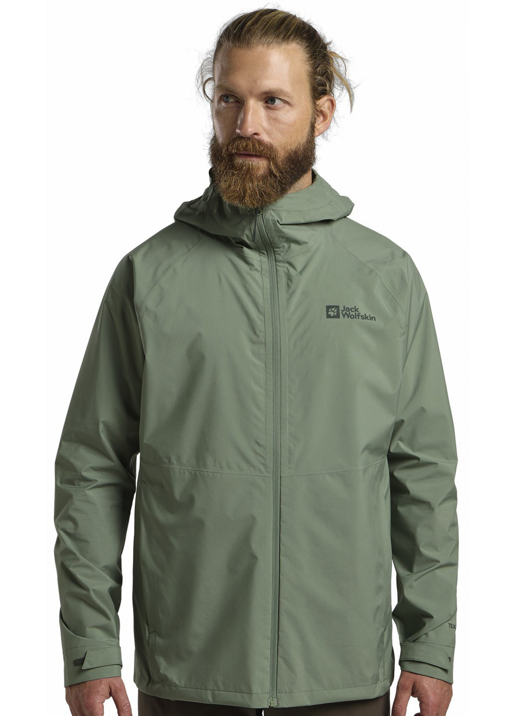 Серо-зеленая демисезонная ветровка Jack Wolfskin PRELIGHT 2.5L LT JKT M