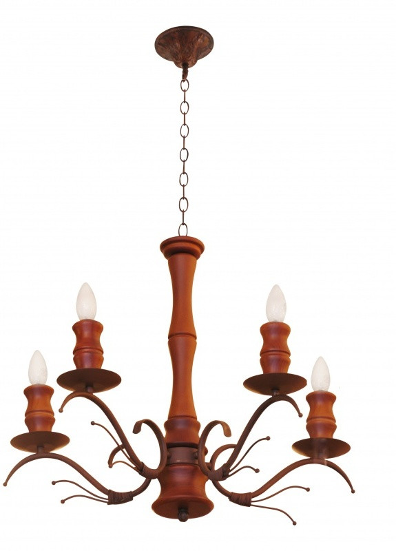Люстра подвесная свеча деревянная свеча BKL-400S/5 Brille (253887823)