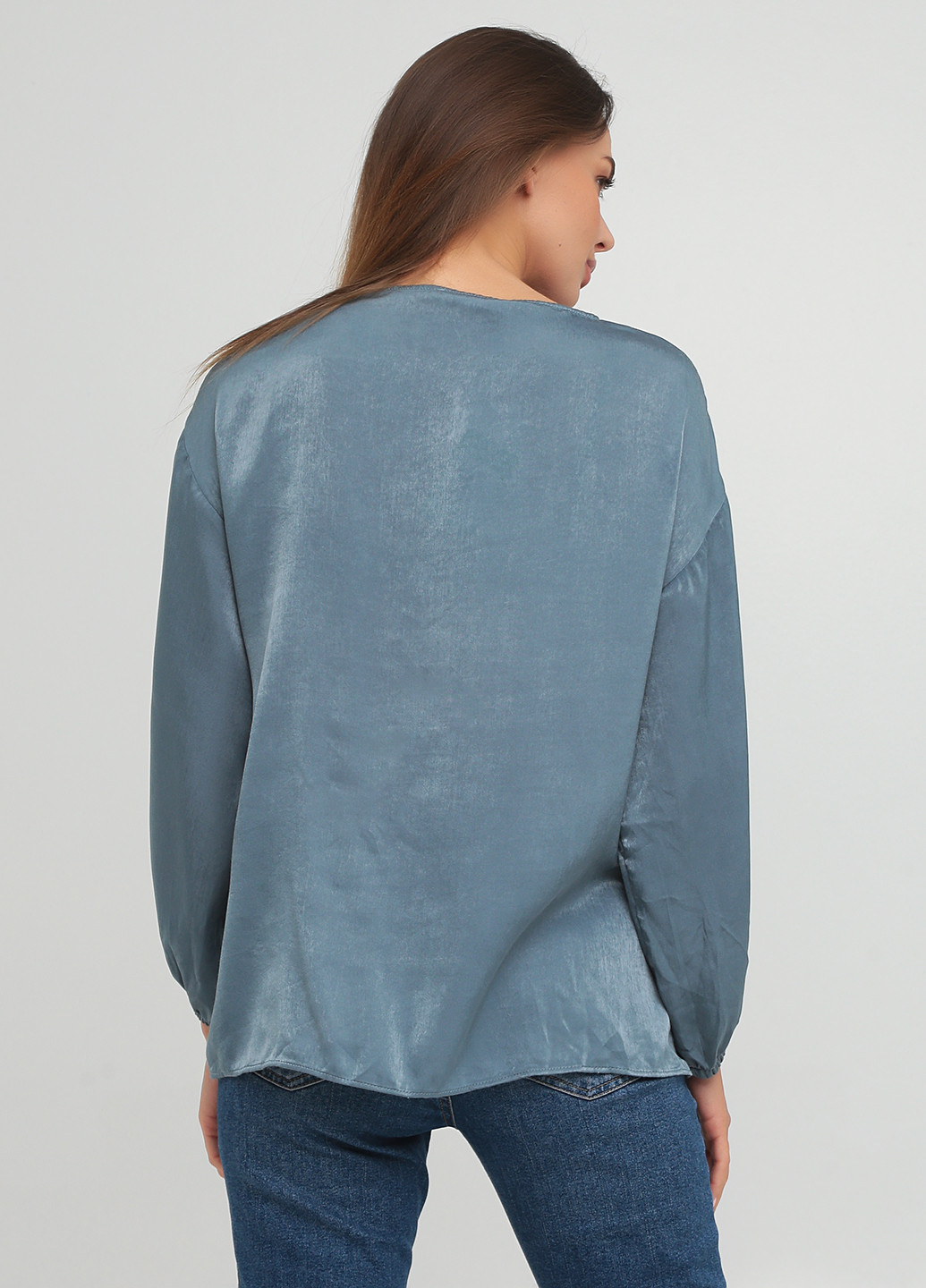 Темно-голубая демисезонная блуза Zara