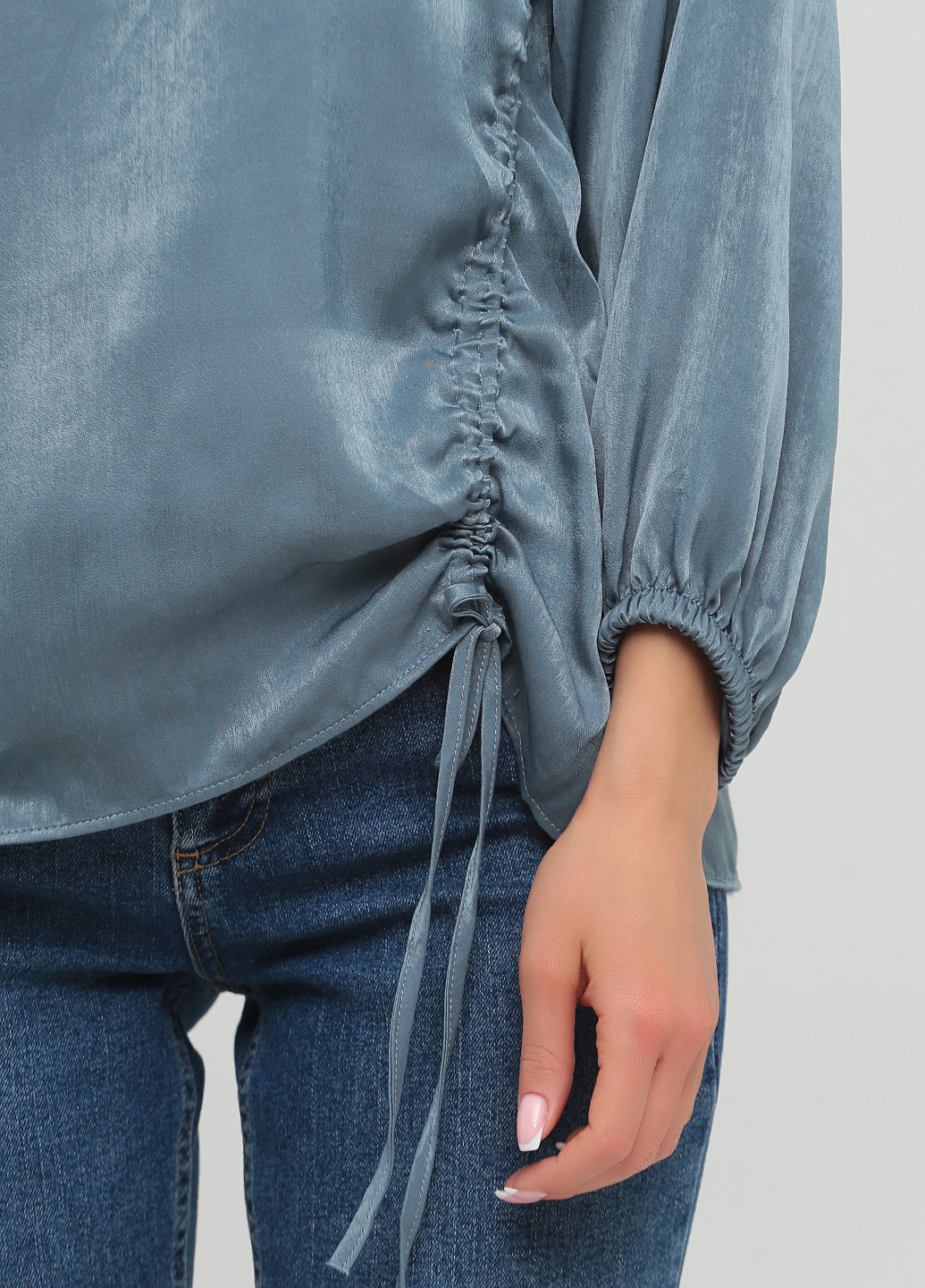 Темно-блакитна демісезонна блуза Zara