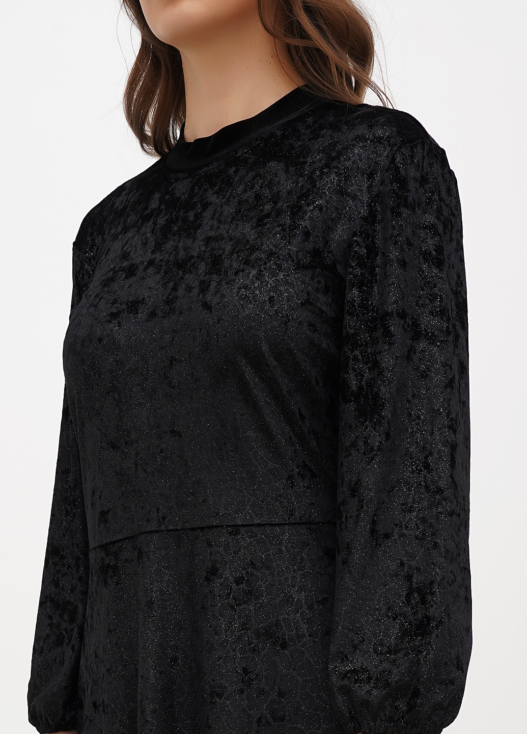 Черное кэжуал платье клеш Sassofono однотонное