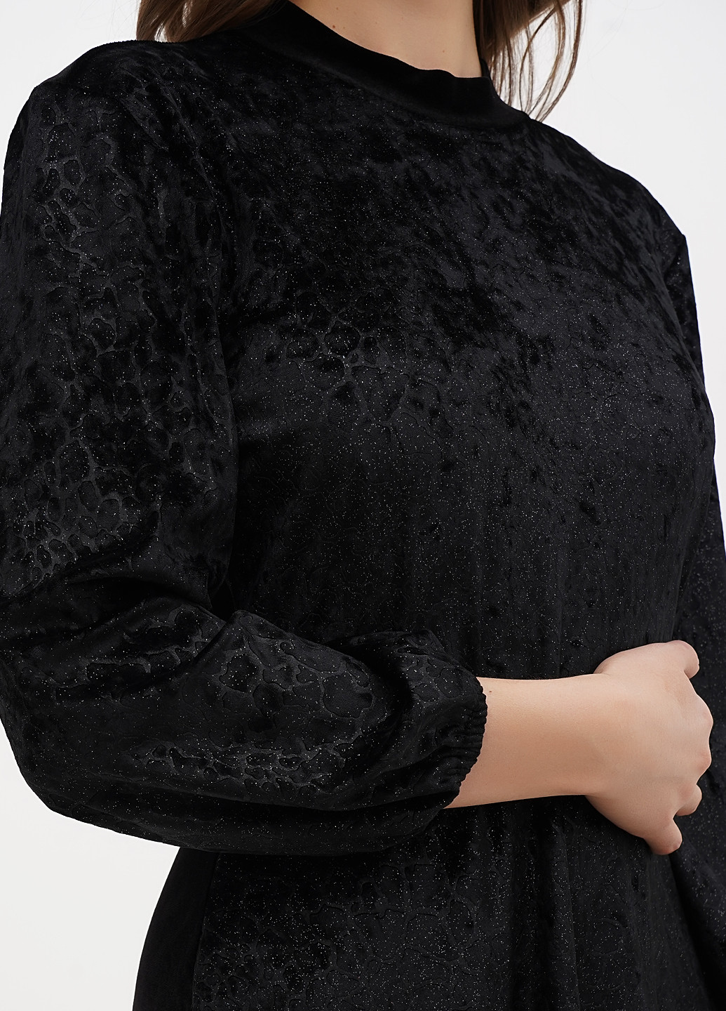 Черное кэжуал платье клеш Sassofono однотонное