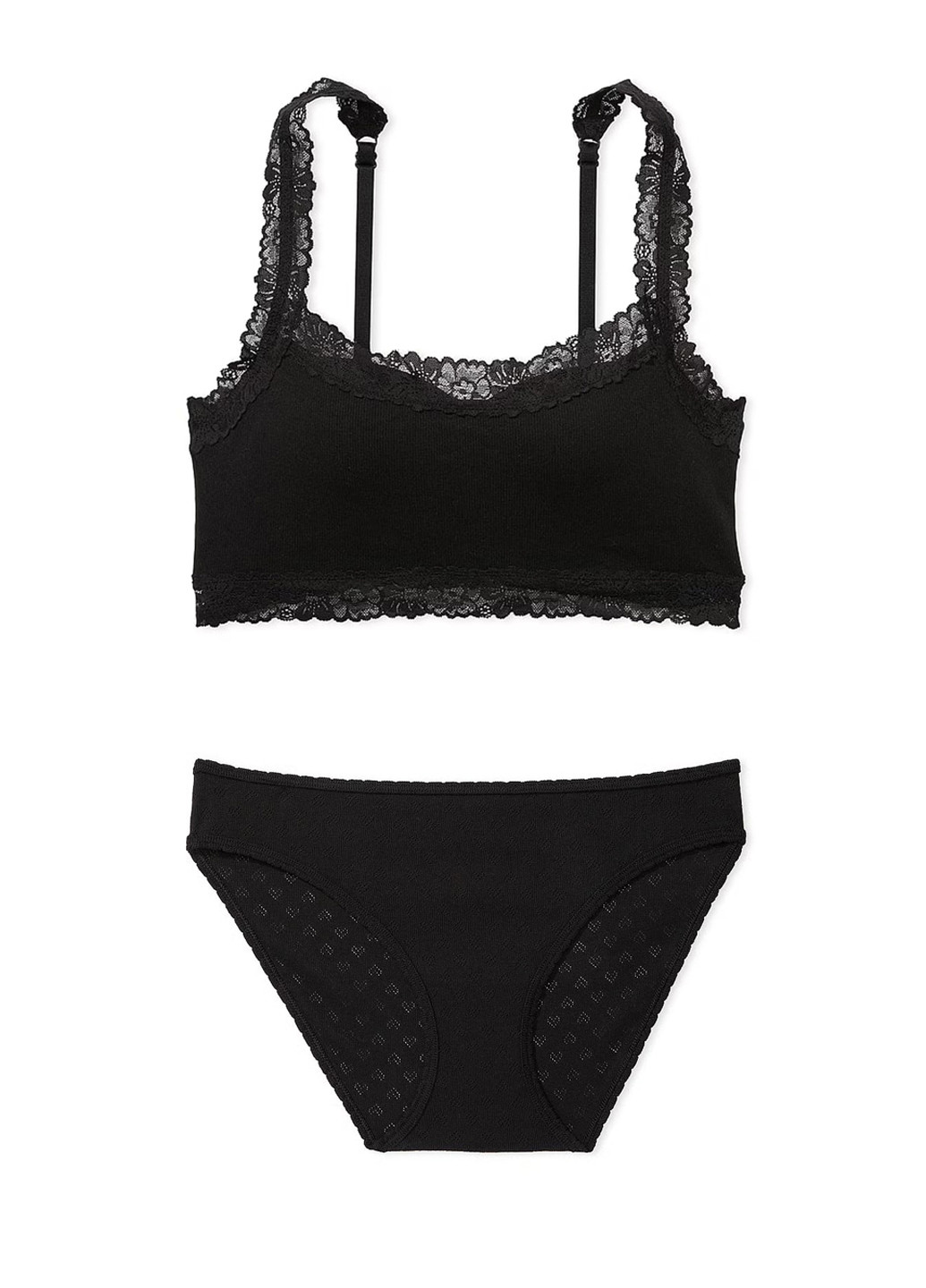 Чорний демісезонний комплект (бюстгальтер, трусики) Victoria's Secret