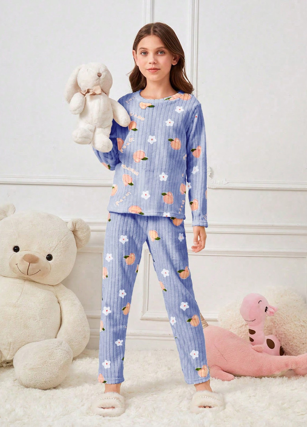 Темно-голубая всесезон пижама (лонгслив, брюки) лонгслив + брюки SHEIN