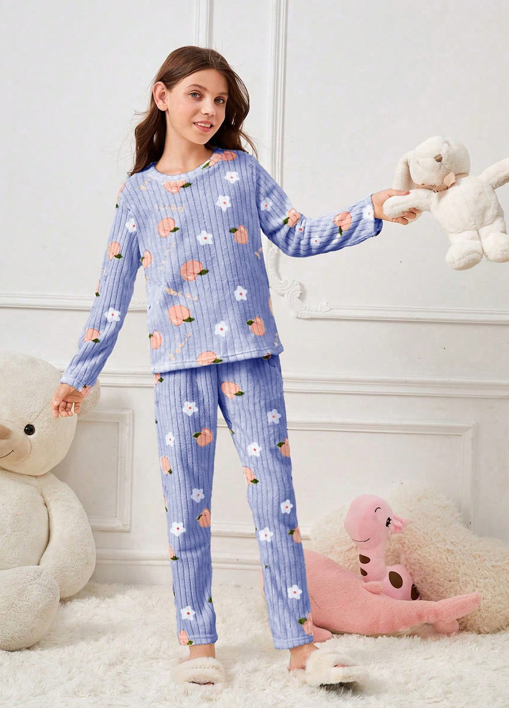 Темно-голубая всесезон пижама (лонгслив, брюки) лонгслив + брюки SHEIN