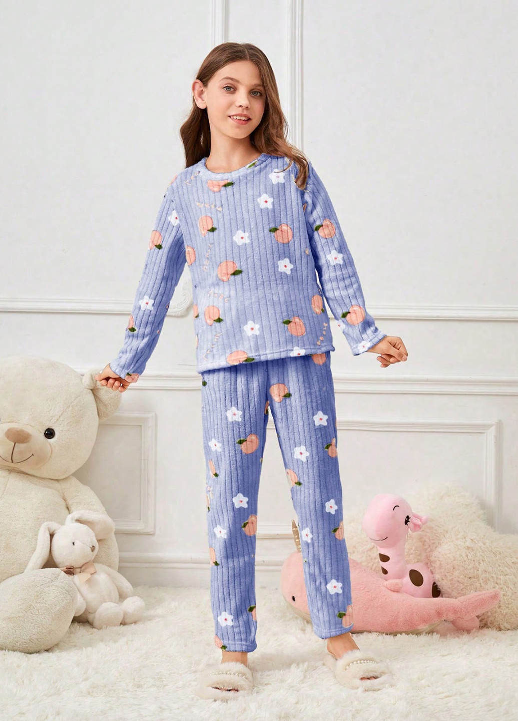 Темно-голубая всесезон пижама (лонгслив, брюки) лонгслив + брюки SHEIN