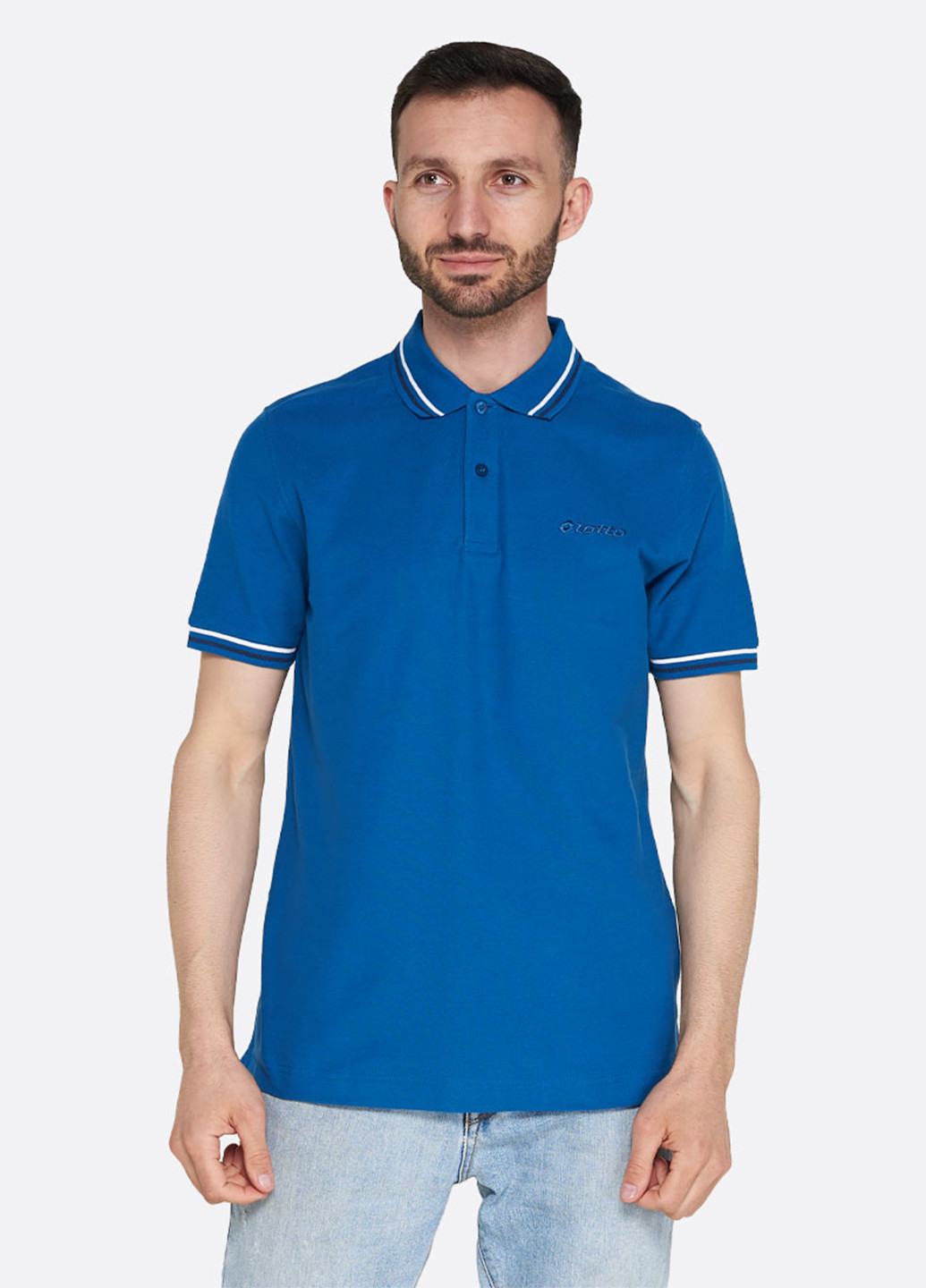 Темно-голубой футболка-поло для мужчин Lotto однотонная